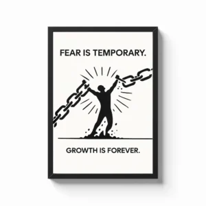 Fear Is Temporary, Growth Is Forever Quote Frame