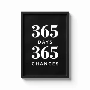 365 Days, 365 Chances Motivational Quote Frame