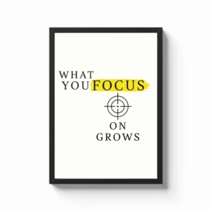 What You Focus On Grows Motivation Quotes Frame