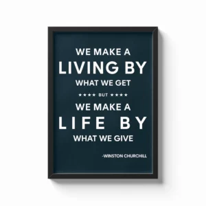 Giving Is Living Inspirational Quotes Frame